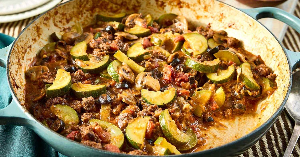 Zucchini and Ground Beef Skillet Recipe | Samsung Food App