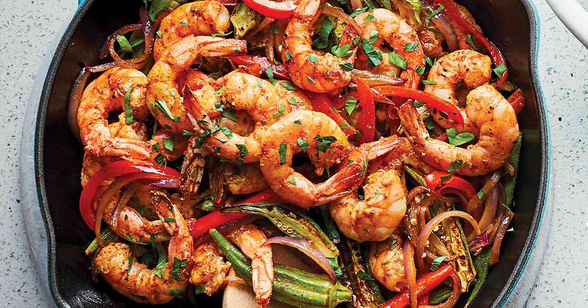 One-Pan Spicy Okra & Shrimp Recipe | Samsung Food App