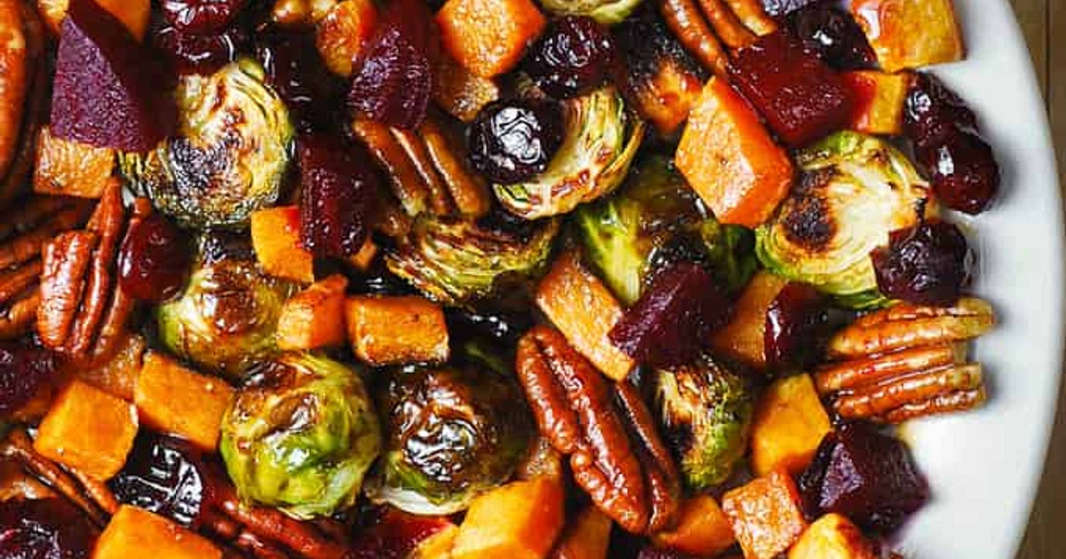 Winter Vegetable Salad with Butternut Squash, Brussels Sprouts, and Beets Recipe | Samsung Food App