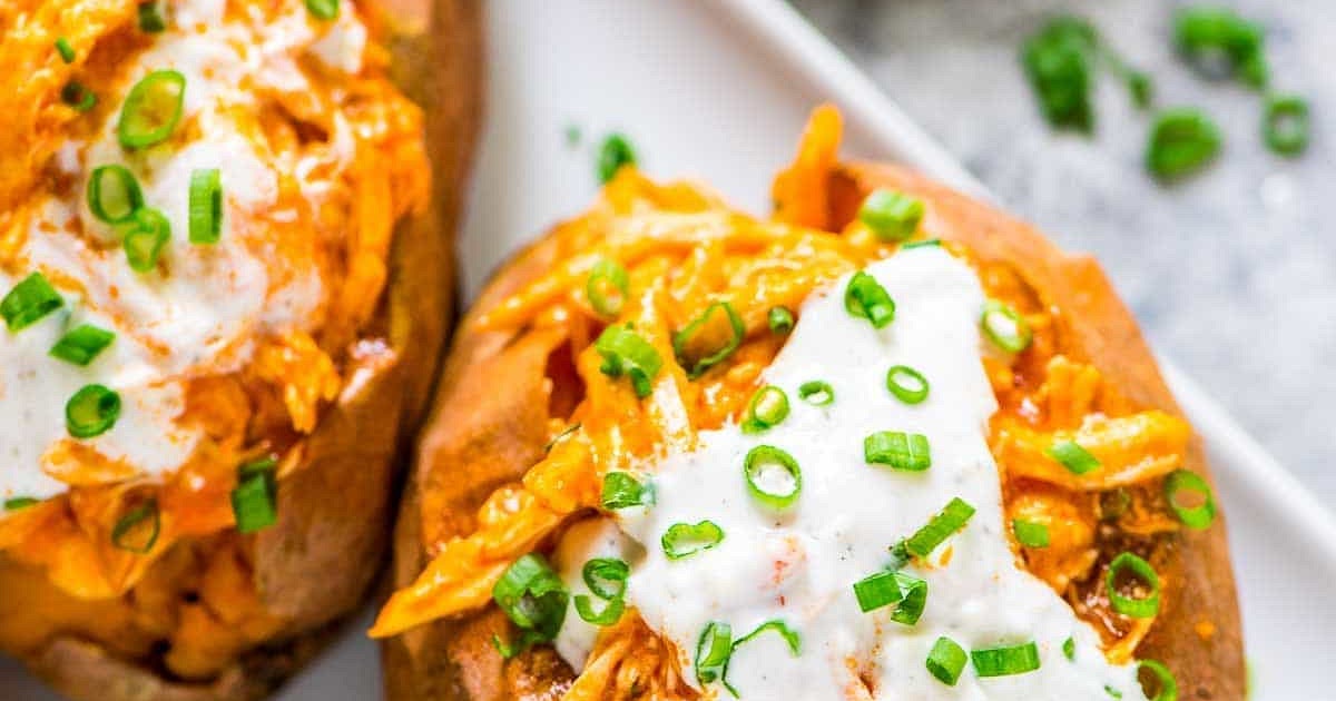 Slow Cooker Buffalo Chicken Sweet Potatoes Recipe | Samsung Food App