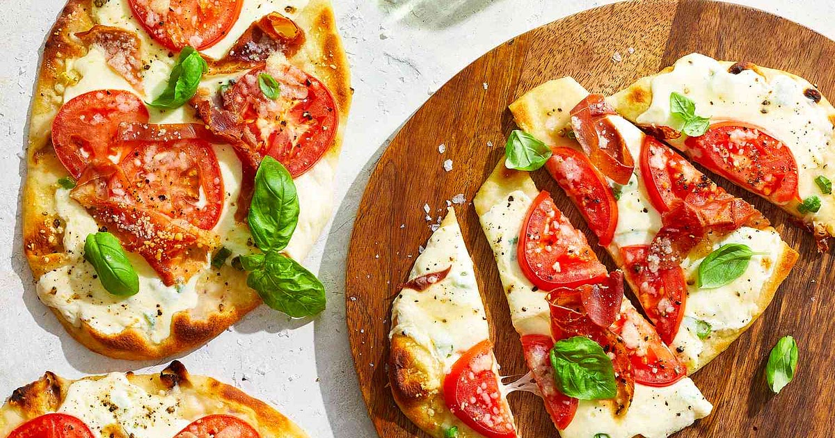 Naan Bread Margherita Pizza with Prosciutto Recipe | Samsung Food App