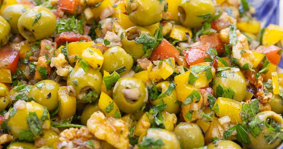Olive Salad with Lemon-Pomegranate Dressing Recipe | Samsung Food App
