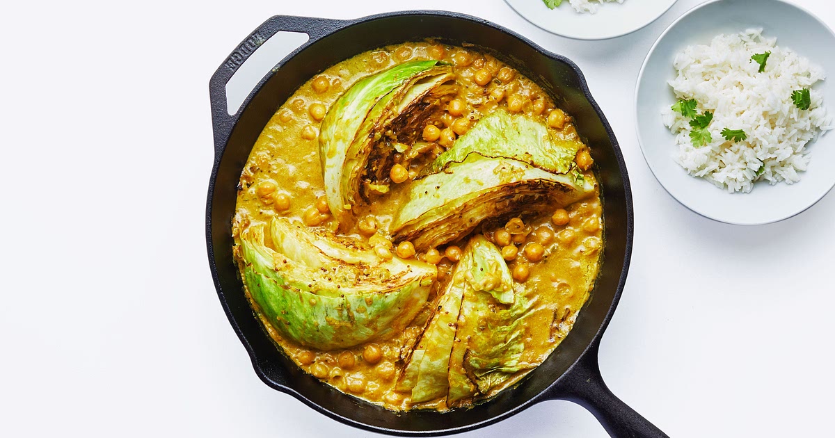 Turmeric and Coconut-Braised Cabbage With Chickpeas Recipe | Samsung Food App