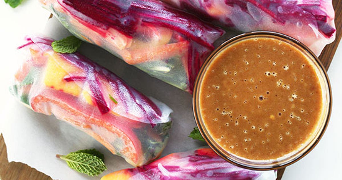 Rainbow Spring Rolls with Ginger Peanut Sauce Recipe | Samsung Food App