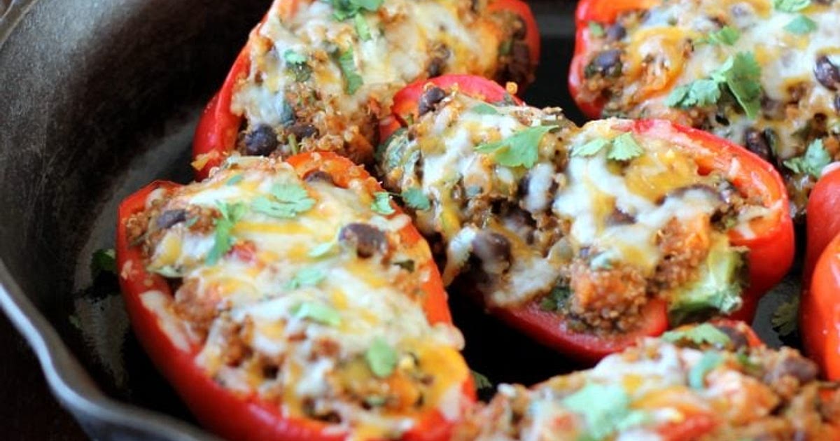 Black Bean, Sweet Potato & Quinoa Stuffed Bell Peppers Recipe | Samsung Food App