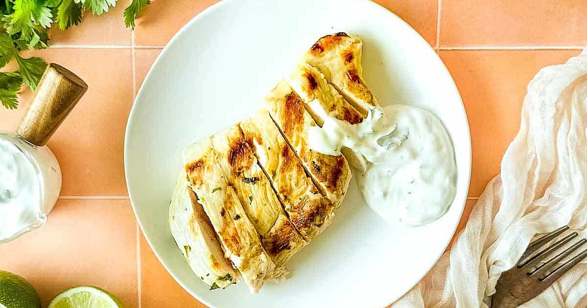 Grilled Chicken with Cilantro Crema Recipe | Samsung Food App
