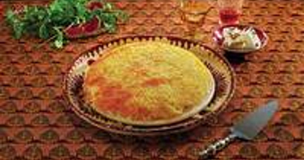 Baked Saffron Yogurt Rice with Chicken (Tahcheen-e Morgh) Recipe | Samsung Food App