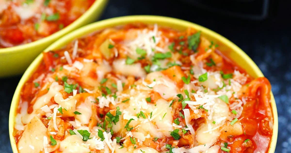 Slow Cooker Lasagna Soup Recipe | Samsung Food App