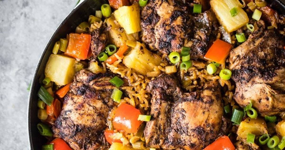 One Pan Caribbean Jerk Chicken with Pineapple-Coconut Rice Recipe | Samsung Food App