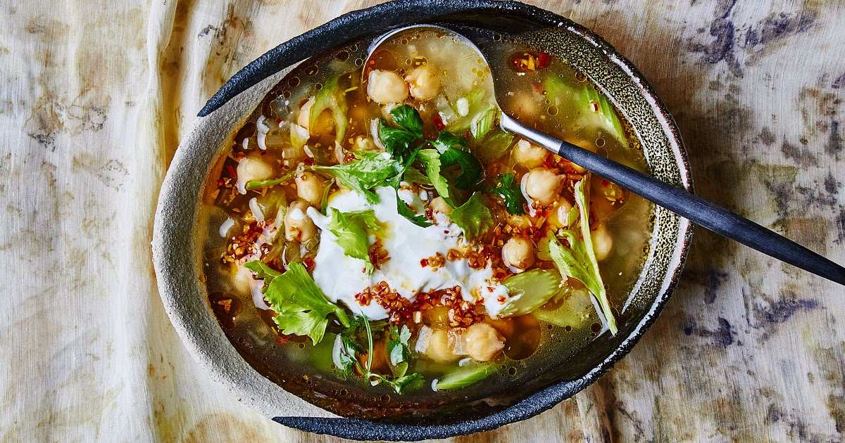 Chickpea and Celery Soup With Chile-Garlic Oil Recipe | Samsung Food App