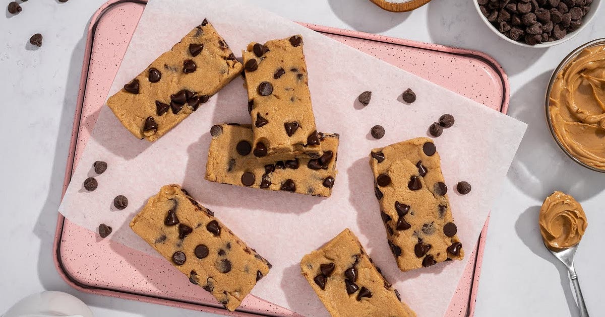 No-Bake Salted Cookie Dough Protein Bars Recipe | Samsung Food App