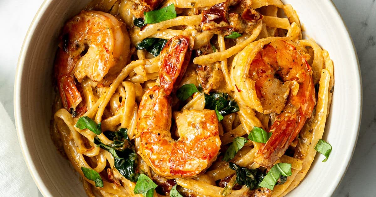 Tuscan Shrimp Pasta Recipe | Samsung Food App