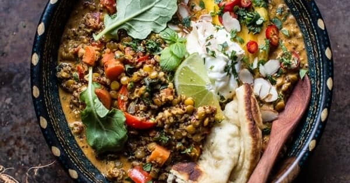 Simple Coconut Quinoa and Lentil Curry with Lime Mango Recipe | Samsung Food App