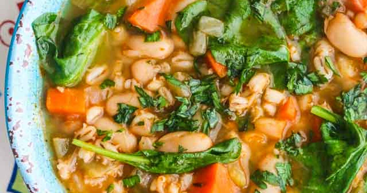 Spinach Vegetable Barley Bean Soup Recipe | Samsung Food App