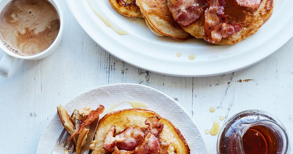 Buttermilk pancakes with cinnamon and crispy bacon Recipe | Samsung Food App