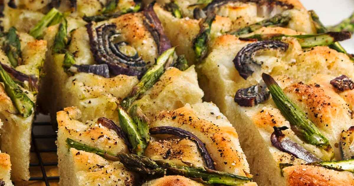 Artisan Asparagus Focaccia Recipe | Samsung Food App