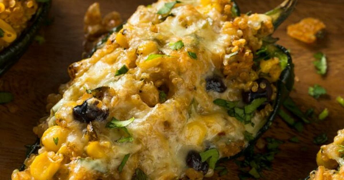 Vegetarian Stuffed Roasted Poblano Peppers Recipe | Samsung Food App