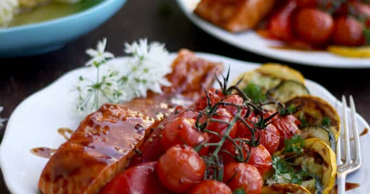 Honey Glazed Salmon with Summer Veggies Recipe | Samsung Food App