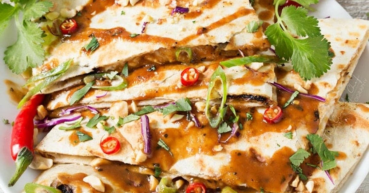 Thai Peanut Chicken Quesadillas Recipe | Samsung Food App