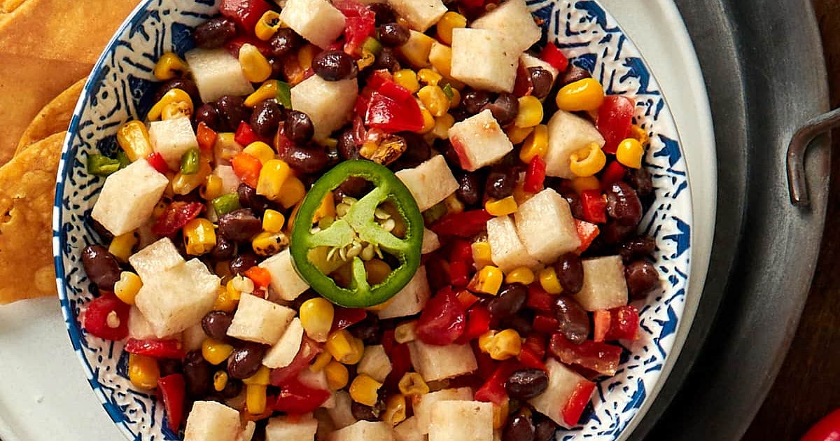 Jicama Corn Black Bean Salad Recipe | Samsung Food App