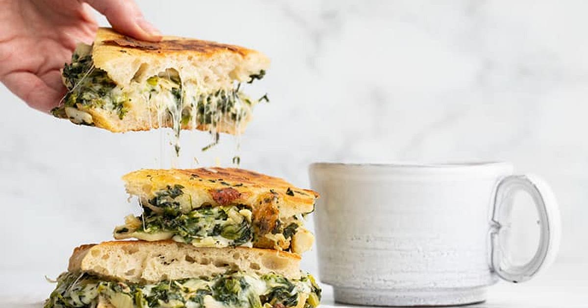 Spinach Artichoke Grilled Cheese Recipe | Samsung Food App