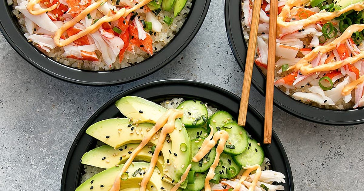 California Sushi Roll Bowls with Cauliflower Rice Meal Prep Recipe | Samsung Food App