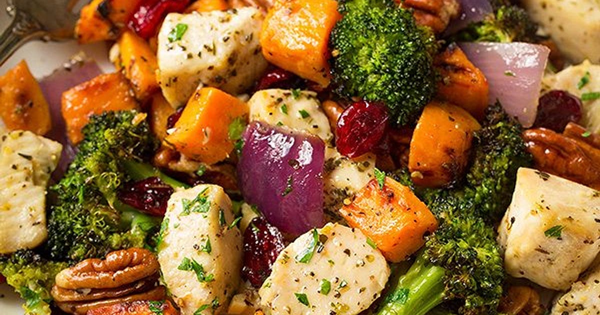 Chicken Broccoli and Sweet Potato Sheet Pan Dinner Recipe | Samsung Food App