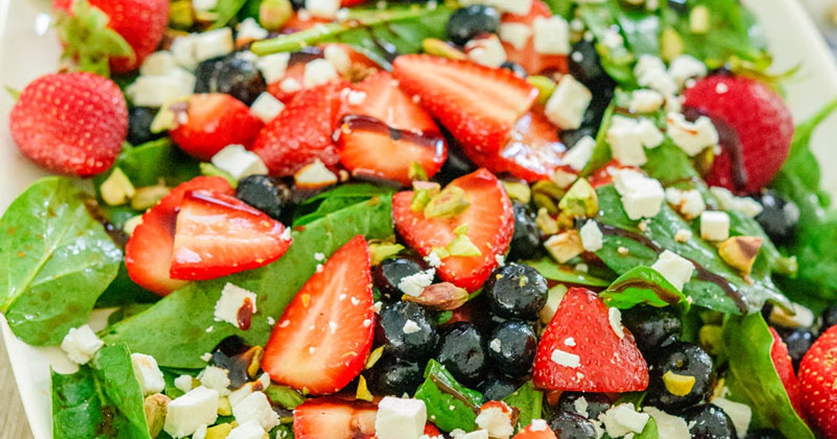 Strawberry Spinach Salad with Blueberries & Feta Recipe | Samsung Food App