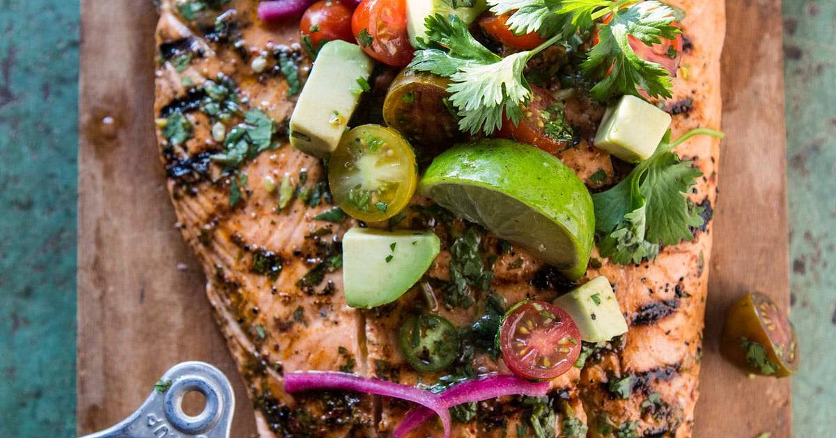 Cuban Grilled Salmon with Tomato Avocado Salsa Recipe | Samsung Food App