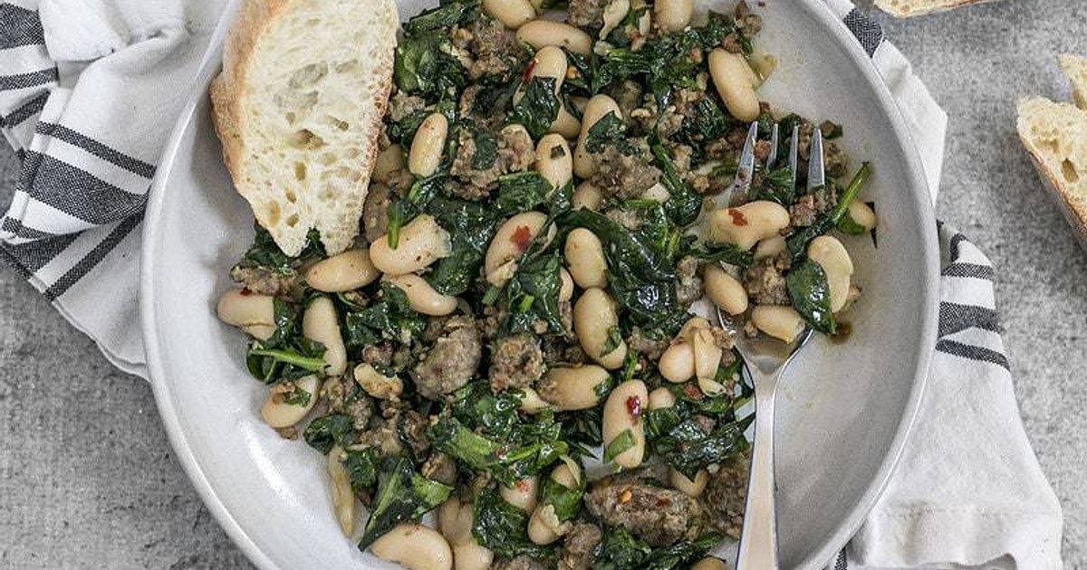 Italian Sausage and White Bean Skillet Recipe | Samsung Food App
