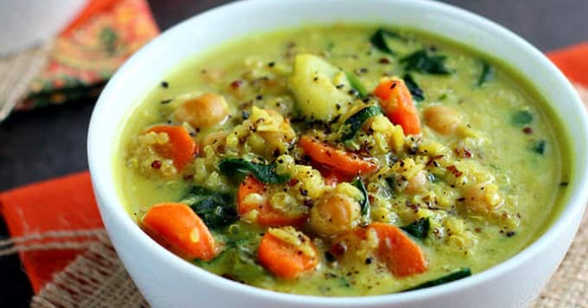Chickpea & Vegetable Coconut Curry Soup Recipe | Samsung Food App