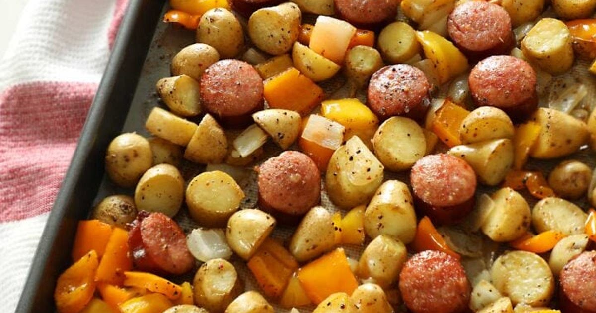 Kielbasa and Potatoes Sheet Pan Dinner Recipe | Samsung Food App