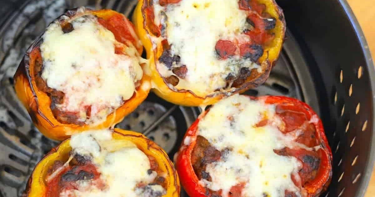 Air Fryer Low Carb Stuffed Peppers Recipe | Samsung Food App