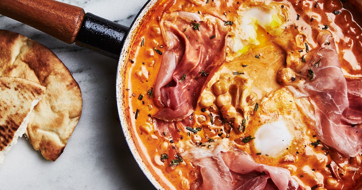 One-Skillet Creamy Chickpeas and Prosciutto Recipe | Samsung Food App