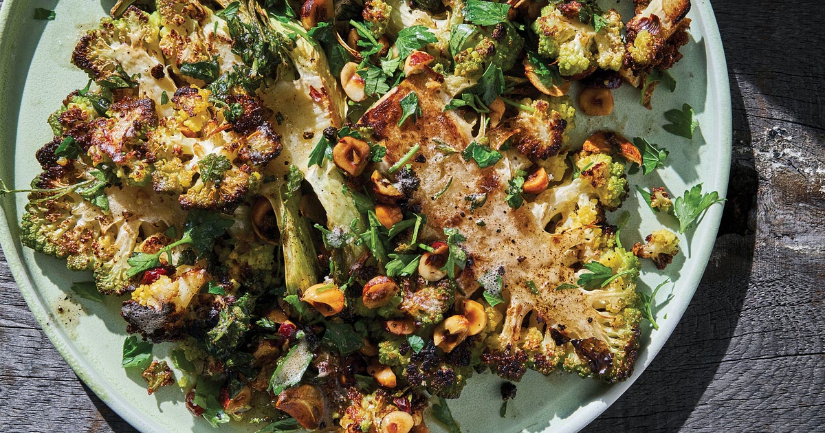 Pan-Roasted Romanesco with Hazelnuts and Crispy Bits Recipe | Samsung Food App