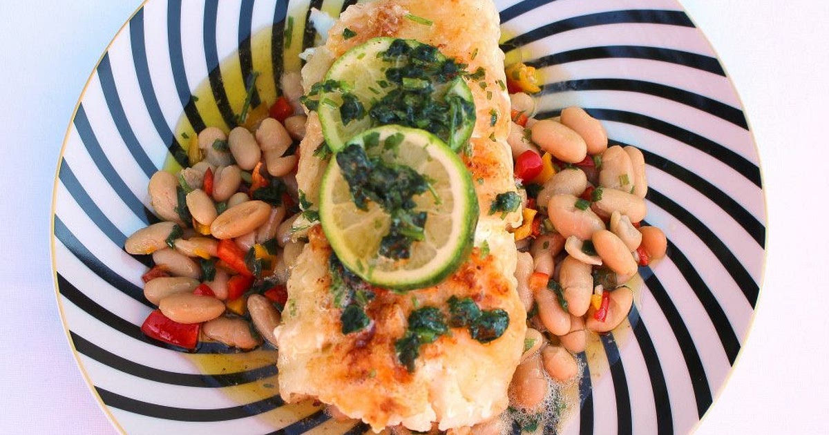 Sautéed Cod Fillet with Cannellini Bean Salad Recipe | Samsung Food App