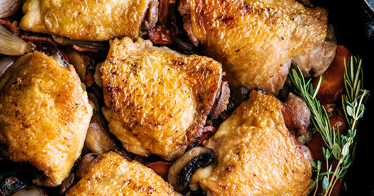 One Pan White Wine Chicken & Vegetables (Coq Au Vin Blanc) Recipe | Samsung Food App