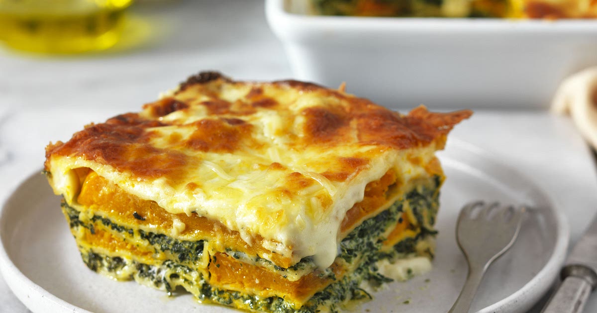 Roasted Pumpkin and Spinach Lasagne Recipe | Samsung Food App