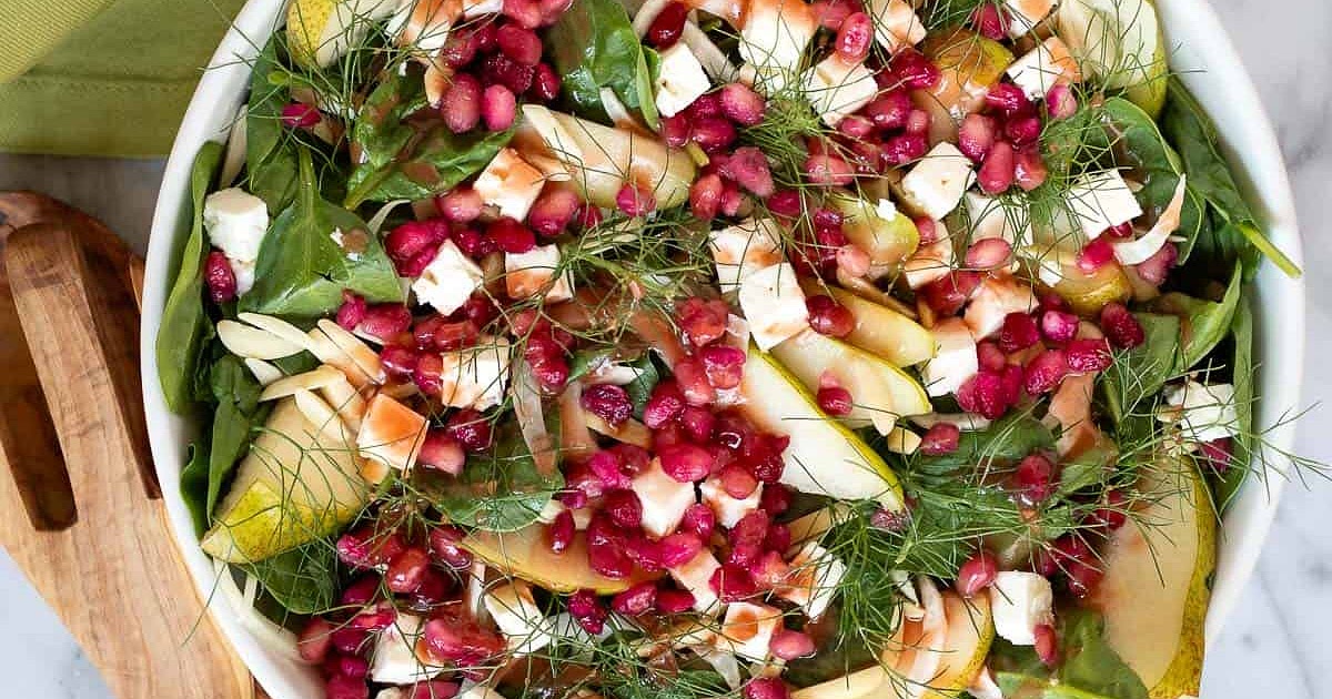 Pear and Fennel Salad with Pomegranate Vinaigrette Recipe | Samsung Food App