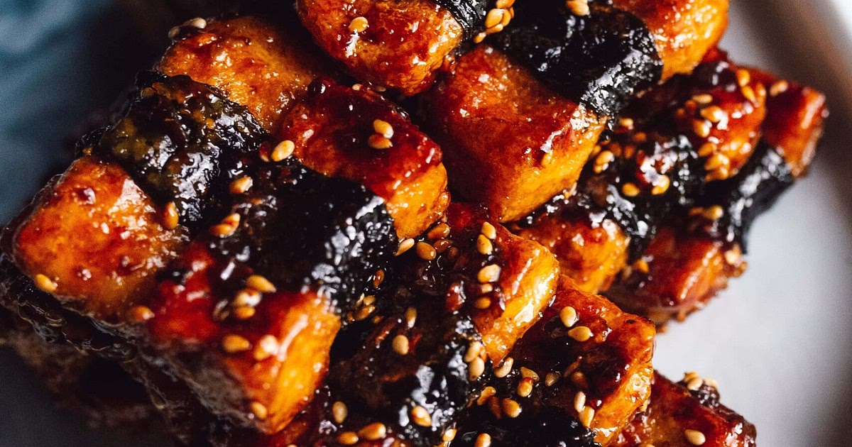 Crispy nori-wrapped tofu with teriyaki glaze 照烧海苔豆腐 Recipe | Samsung Food App