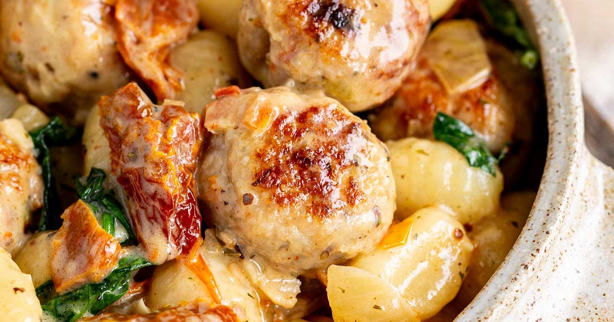 Tuscan Chicken Meatballs with Gnocchi Recipe | Samsung Food App