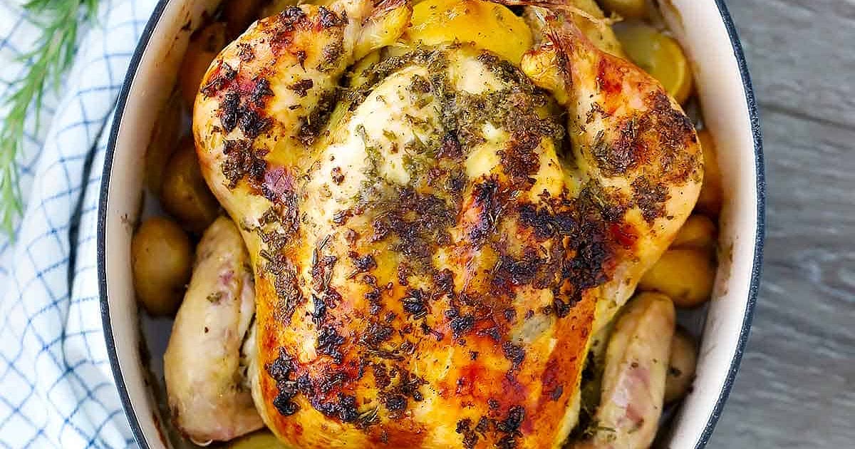 Dutch Oven Whole Roast Chicken Recipe | Samsung Food App