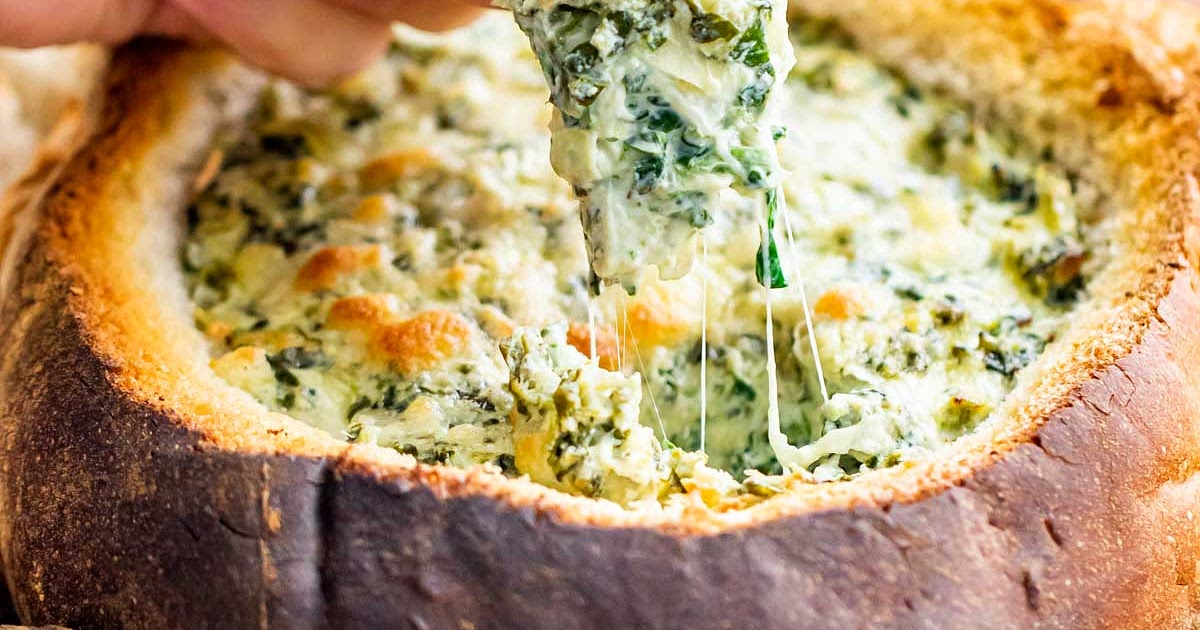 Spinach Artichoke Dip In a Bread Bowl Recipe | Samsung Food App