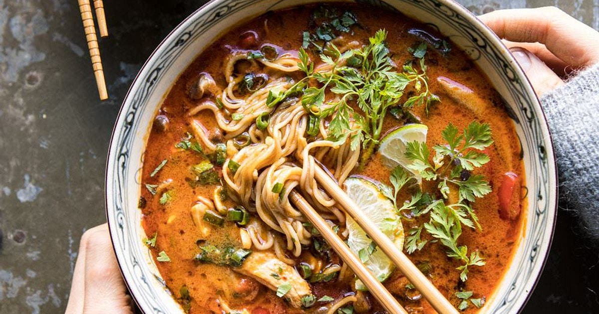 30 Minute Thai Peanut Chicken Ramen Recipe | Samsung Food App