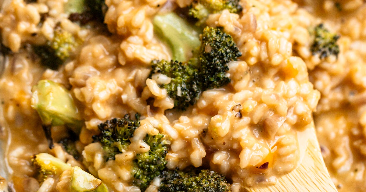 Roasted Broccoli and Cheddar Risotto for Two Recipe | Samsung Food App