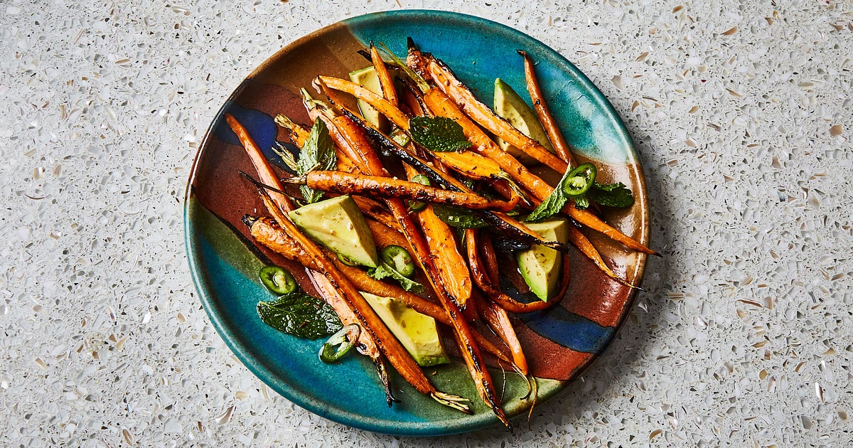 Grilled Carrots With Avocado and Mint Recipe | Samsung Food App