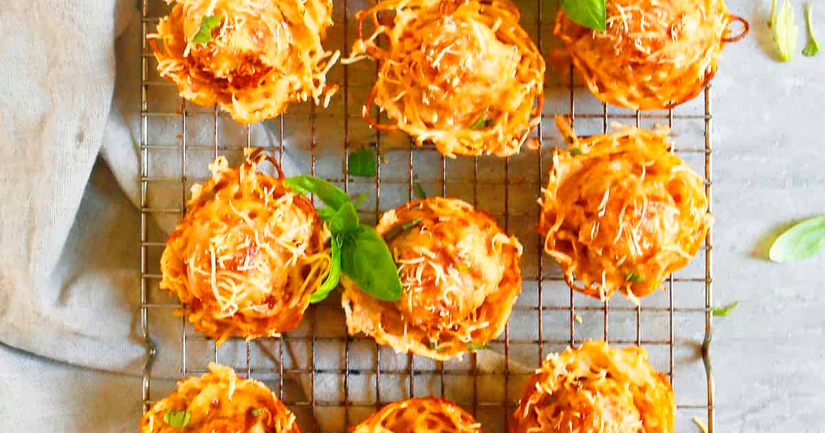Baked Spaghetti and Meatball Cups Recipe | Samsung Food App