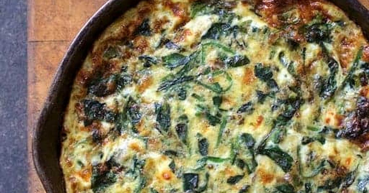 Spinach Leek and Feta Cheese Frittata Recipe | Samsung Food App
