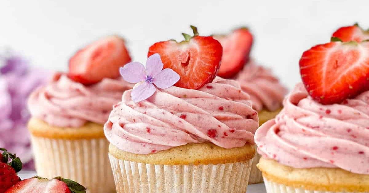 Strawberry Filled Cupcakes Recipe | Samsung Food App