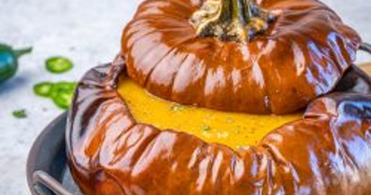 Pumpkin Jalapeno Soup in a Roasted Pumpkin Recipe | Samsung Food App
